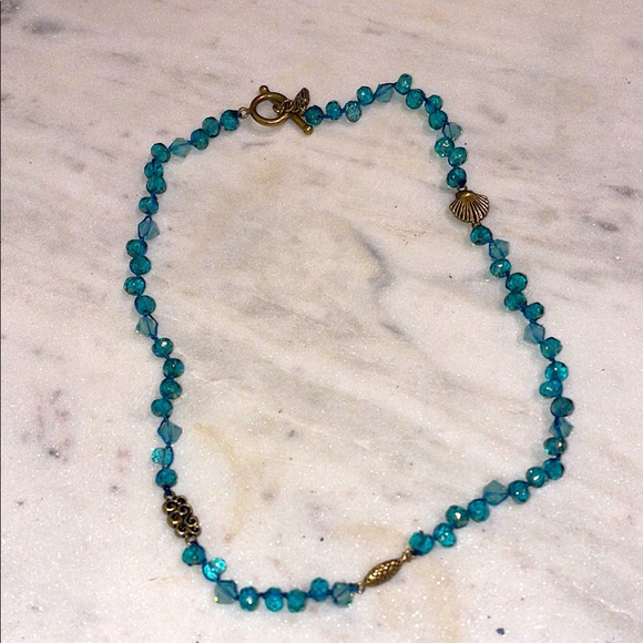 Waxing Poetic Turquoise & Brass Colored Beaded Sea Life Wrap Bracelet - Picture 3 of 3